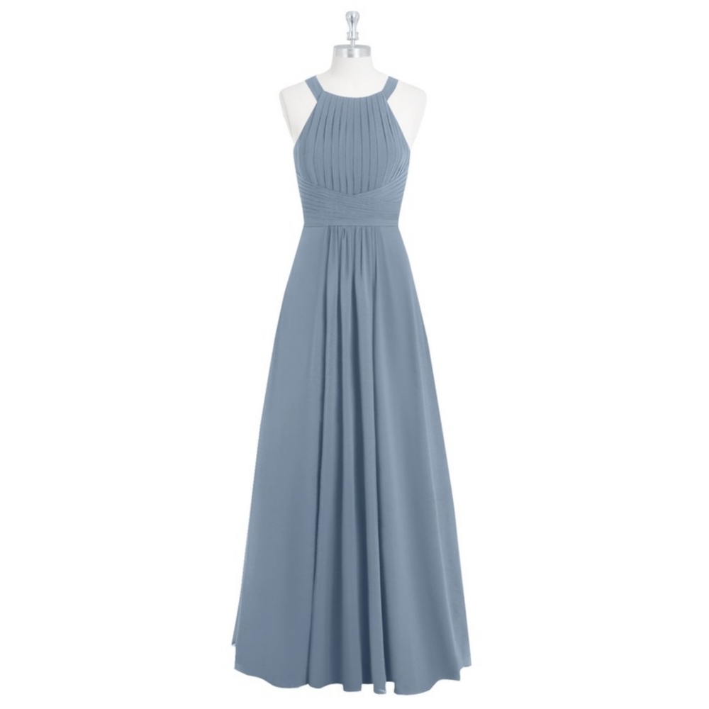 Azazie Winona Dress Dusty Blue